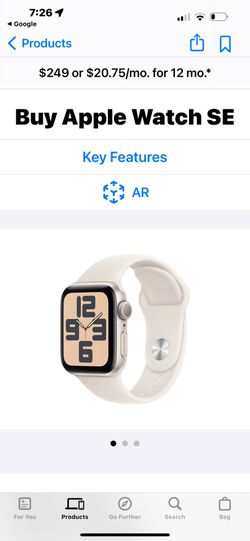 Brand new Apple Watch SE 50 mm Al Star SB small/medium. 