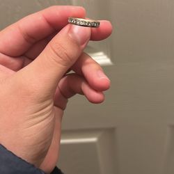 14k White Good With Diamond Wedding Band 