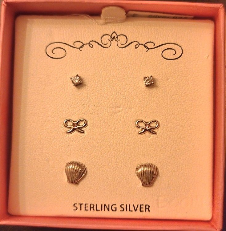 Children's Sterling Silver Earrings, Bracelet/earrings Sets And Bracelet NIB