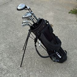 Full Set Of Adams Clubs Stiff Flex Odyssey Putter Bag Golf Balls Tees