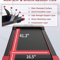 Under Desk Treadmill, Walking Pad Treadmill 300 lb Capacity, Desk Treadmill Exercise Machine with Remote Control and LED Display, Electric Sma