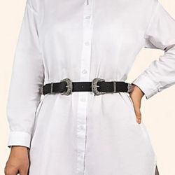 Four Seasons Style Western Style Metal Carving  Belt Dress With Womens Belt