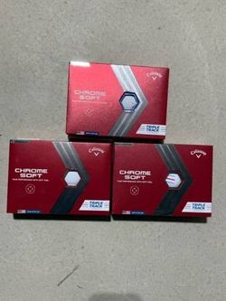 NEW GOLF BALLS Callaway CHROME SOFT Triple Track White 3 Dozen 36 Ball