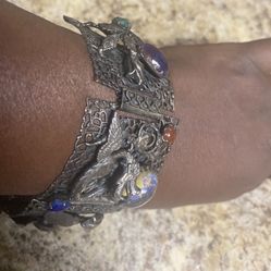 Sterling Silver Dragons Egg Bracelet With Unique Clasp