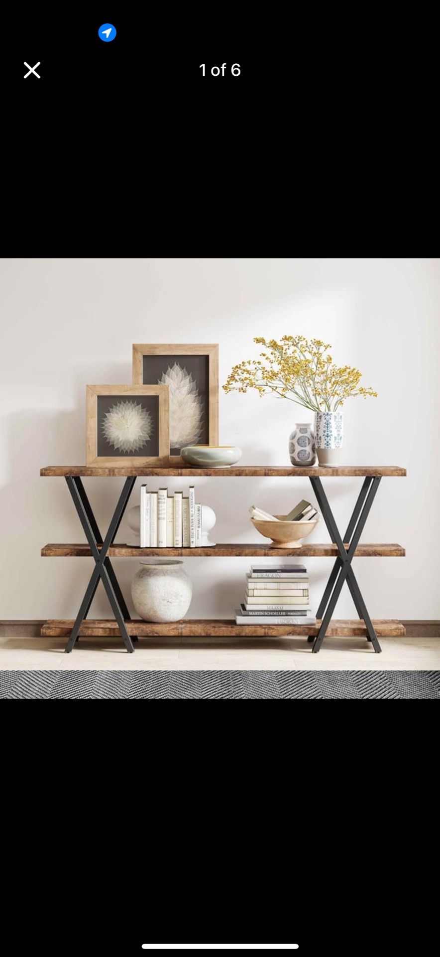 70.8" 3-Tier Console Table – Industrial Sofa Entryway Table with Storage
