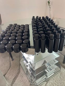 94 New empty cosmetic 52 bottles and 42 jars with extra lids