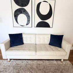 IKEA Morabo Genuine Leather Couch Sofa White $250