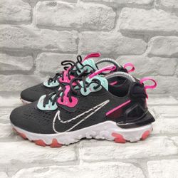 Nike Trainers Women's Size 9 React Vision Dark Smoke Pink Running Summer Shoes