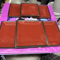 Better Homes & Gardens Anderson Rust Brown Square-Shaped Stoneware 6 Piece 
