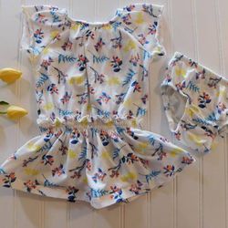 Rosie Pope Baby Girls 12 Months Summer Floral Dress Bloomer Set