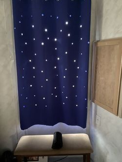 Dark Blue Curtains-2 Panels About 40 X 60 Inches
