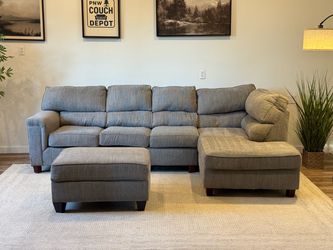 Gray sectional couch delivery available