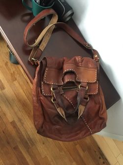 Brown leather bag $30