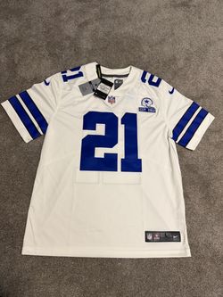 Size L mens Nike Dallas Cowboys #21 Elliott 60th Anniversary Limited jerseyy