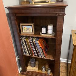 Wood Bookcase / Record Cabinet/ Shelving Unit 