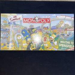 The Simpsons Monopoly Board Game Welcome To Springfield 2001 FACTORY SEALED