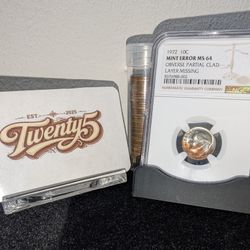 1972 Error Dime!!! NGC Graded MS64