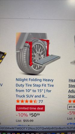 Folding heavy duty tire step for truck