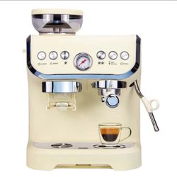 MIROX Espresso Machine Coffee With Milk Frother Steam Wand,Built-In Bean Grinder