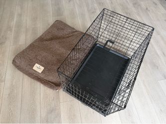 Animal Pet Dog Cat Crate Heavy Duty 36”x22”x25” Folds Flat, Comes with Pad
