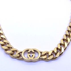 Designer GG Gold Cuban Choker Necklace Chain 