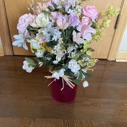 Artificial flowers In vase