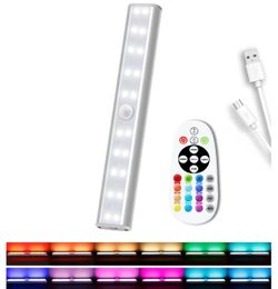 Under Cabinet Lighting Rechargeable 48-LED Wireless Under Cabinet Lights Remote, Kitchen Counter Lights Closet Lights RGB Perfect for Indoor Pantry Di