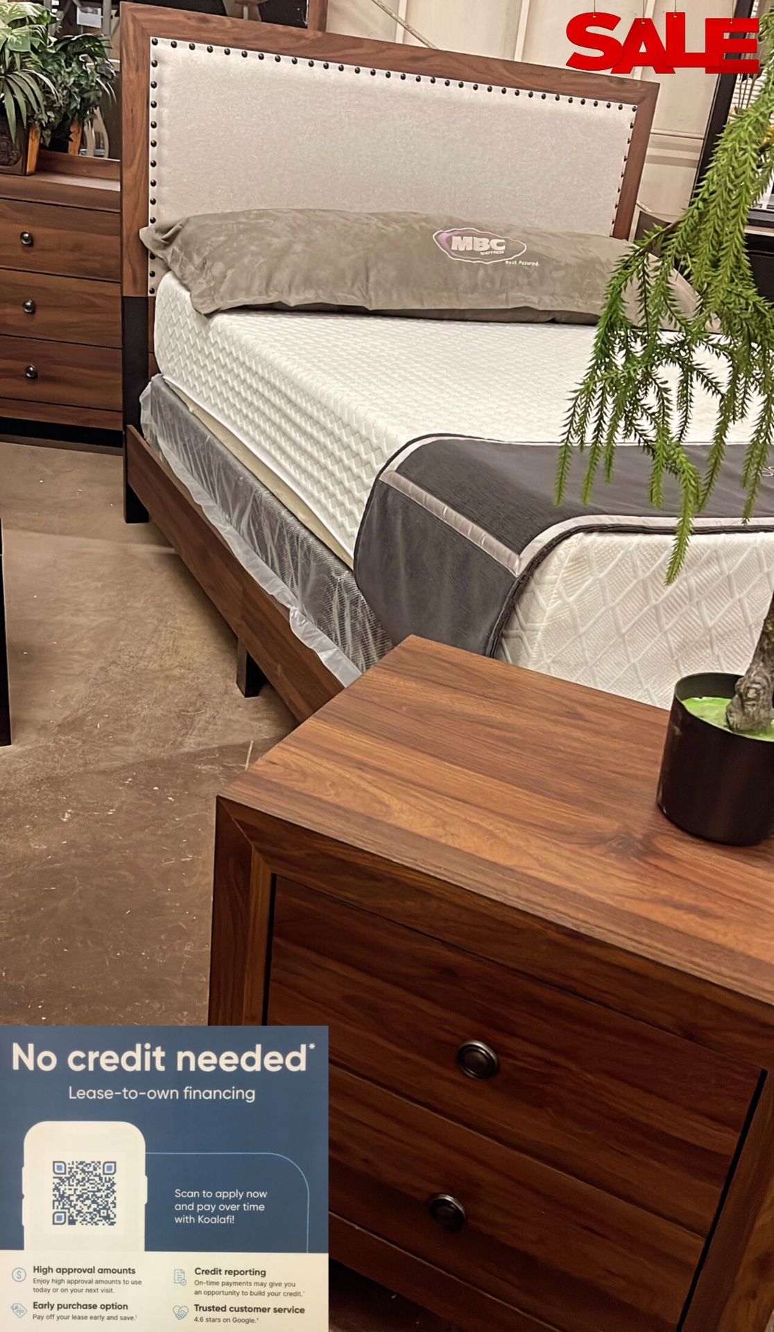 Queen Bed frame , Nightstand , Mirror, Dresser