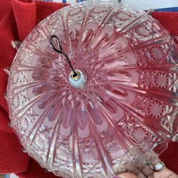 VINTAGE CRYSTAL CHANDELIER /Lamp Cover With Crystal Teardrops 