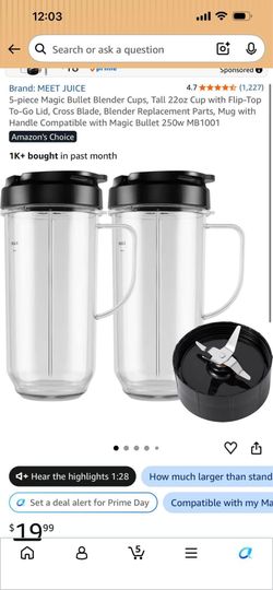 Magic bullet cups