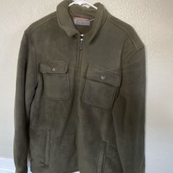 Free Country Olive Green Fleece Shirt Jacket 