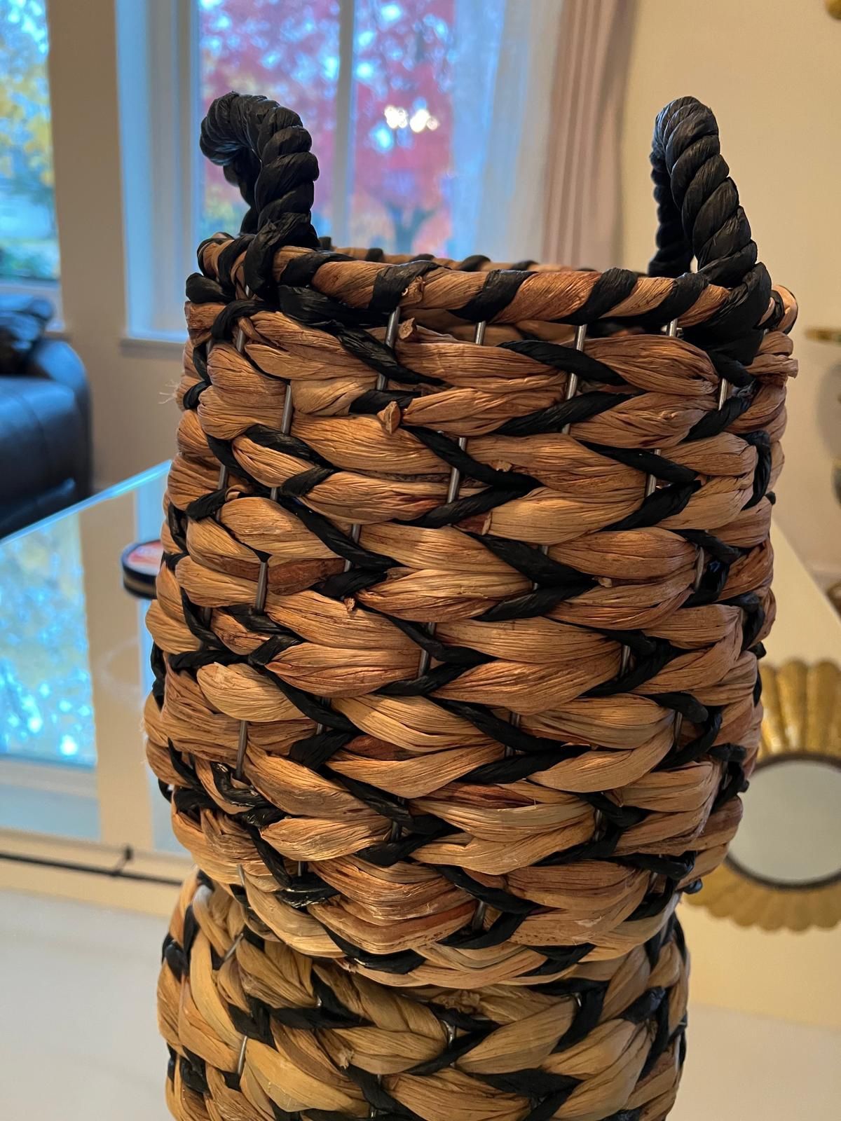 Zigzag Woven Water Hyacinth Basket