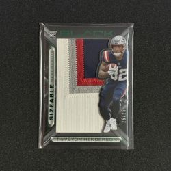 2025 Panini Black Treveyon Henderson Patch 25/25 RC Patriots