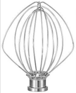 K45WW Dishwasher Safe Whisk Attachment Fits 4.5 Quart and 5 QT KitchenAid Tilt-Head Stand Mixer Stainless Steel 6 Wires Whip for Egg Heavy Cream Beate