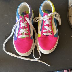 Vans Old Skool Neon Color Block Kids Size 12