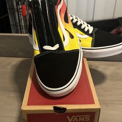 Vans Old Skool Flame Black/True White Sneakers men’s 10.5