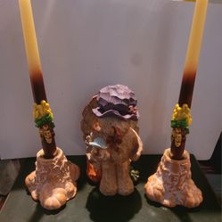 Vintage Thanksgiving Candles, Candlestcks, and Turkey  Table Decor