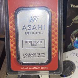 2025 1 Troy Oz .999 Fine Silver Asahi Year Of The Snake Silver Bar In Assay