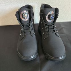 New Safety Work Boots Size 12 (EU 46/47) – Black BOA Dial Lacing System