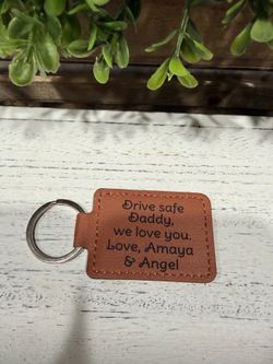 Engraved leather keychains