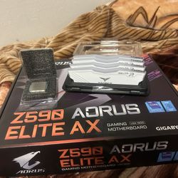 PC BUNDLE: Gigabyte z590 motherboard, i7 Processor, 4 DDR4 Ram, and 3 RGB Fans