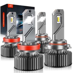 LAWTOOLIGHT H11/H8/H9 9005/HB3 LED Headlight Bulbs,60W 12000LM 600% Super Brighter LED Headlights Conversion Kit, CanBus Ready,Halogen Replacement, 65