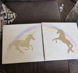 Girls Room Wall Decor Unicorn Set Of Two And Nightlight