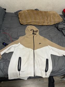 White and tan Nike Tech