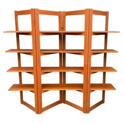 Danish Modern Teak 4 Shelf Display Unit Bookshelf Wall Unit