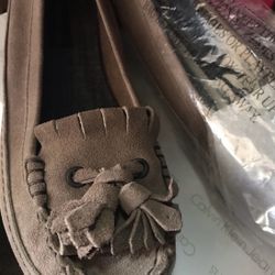 Brand New Calvin Klein Suede Tassel Loafers 