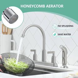 Stainless Steel Two Handle Kitchen Faucet with Sprayer, K2N