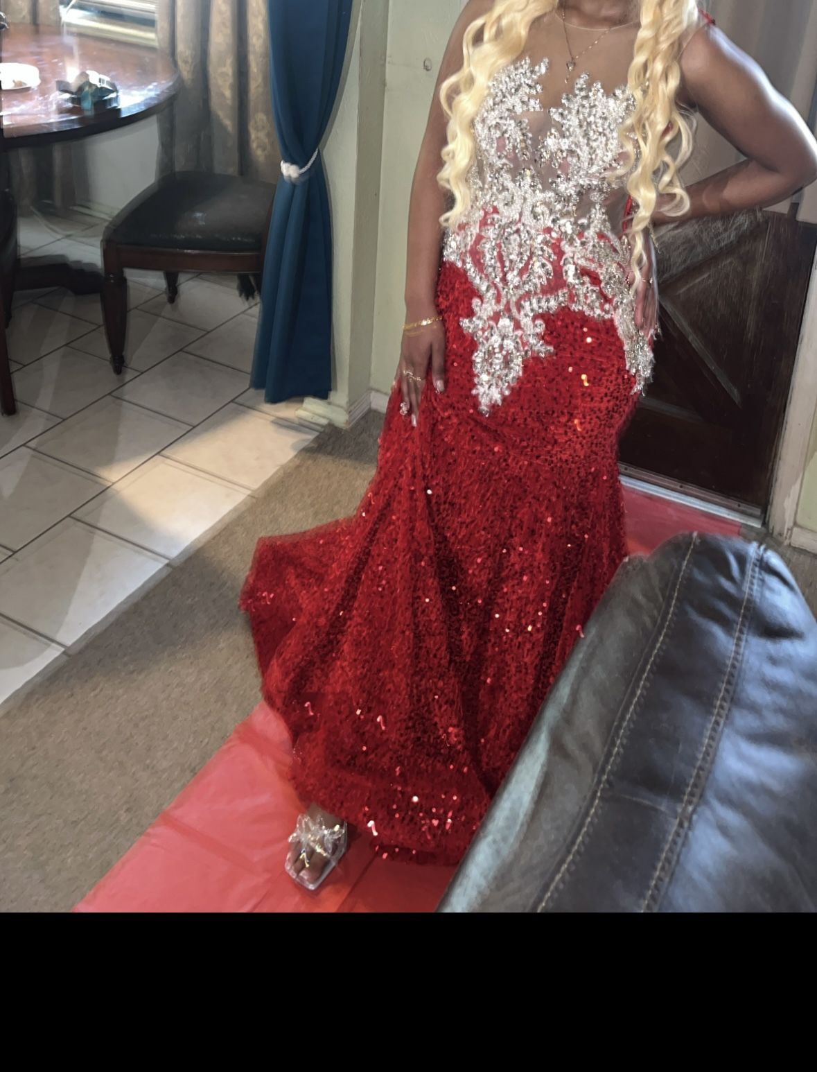 Red Mermaid Prom Dress