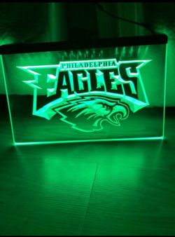 EAGLES LED NEON GREEN LIGHT SIGN 8x12