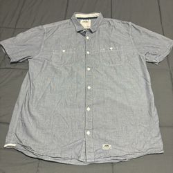 VANS Vintage Shirt Mens 2xL Gray Short Sleeve Pockets Casual 2011s